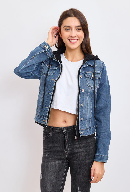 veste jeans capuche