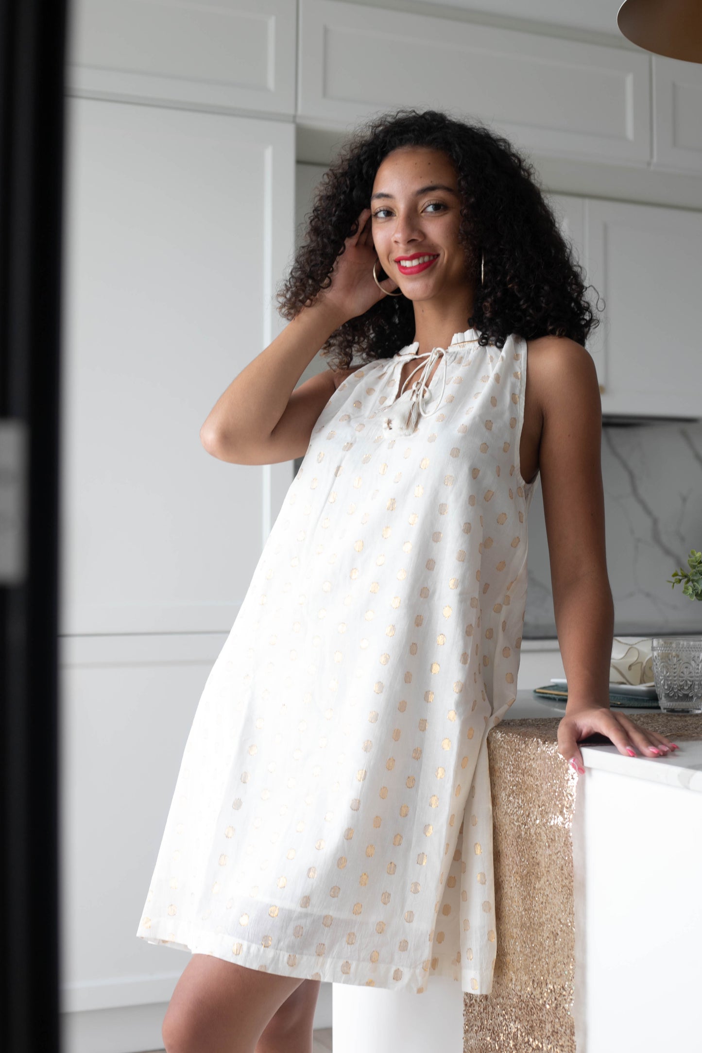 Robe motif doré 1012