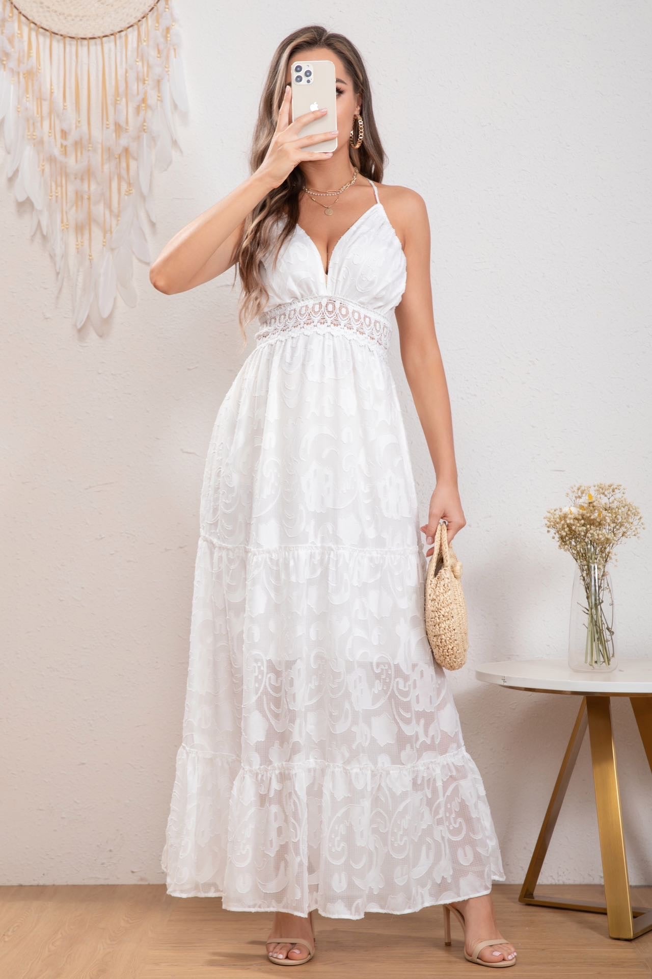 Robe bohème blanche 6405