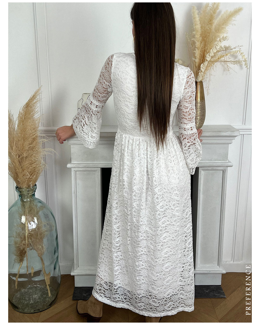 Robe longue dentelle 14494